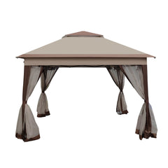 Bellemave® Outdoor 11x 11Ft Pop Up Gazebo Canopy with Removable Zipper Netting,2 - Tier Soft Top Event Tent & 4 Sandbags - Bellemave