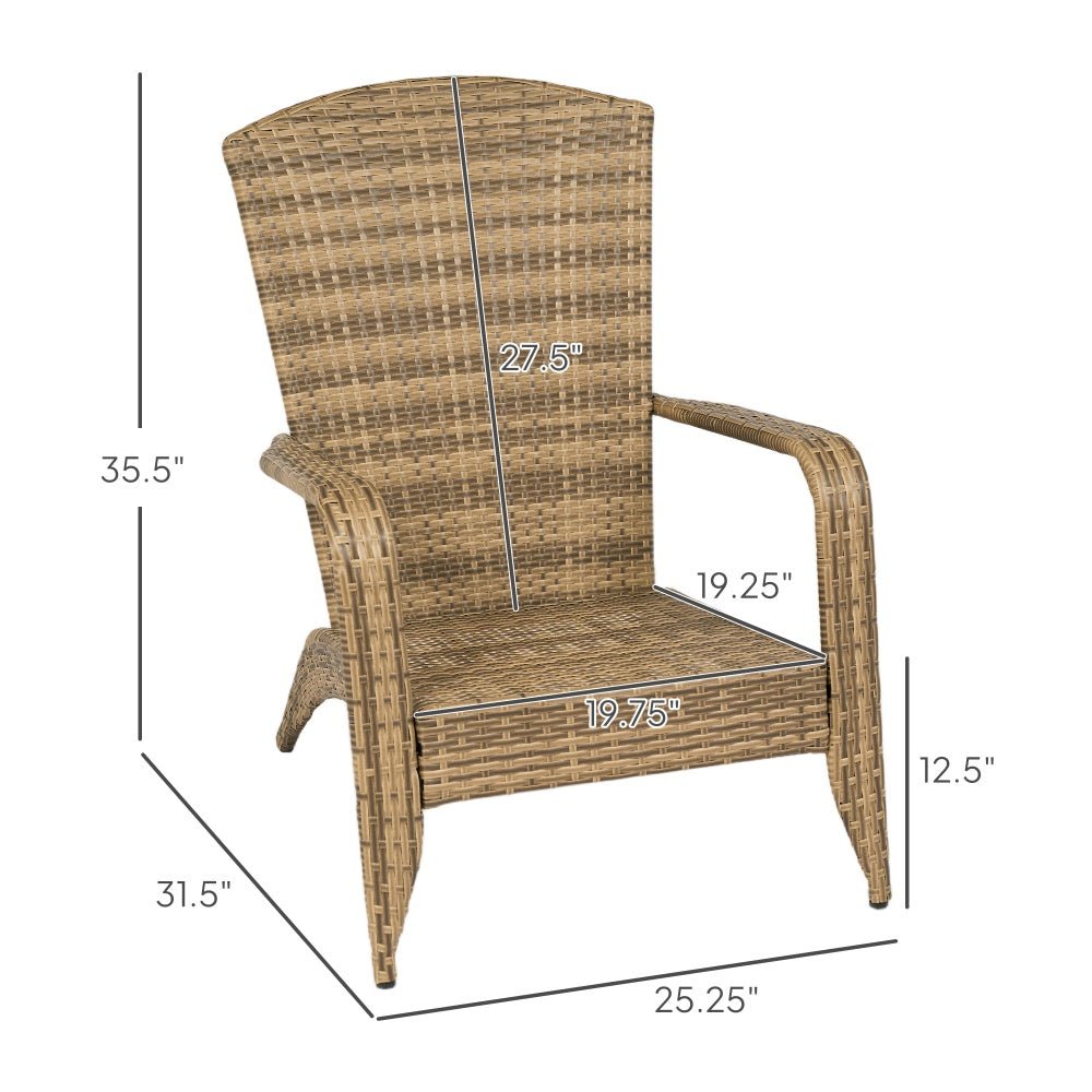 Bellemave® Outdoor All - Weather Rattan Fire Pit Chair with Soft Cushions, Tall Curved Backrest and Comfortable Armrests for Deck or Garden, Dark Blue - Bellemave