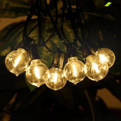 Bellemave® Outdoor String Lights, Plug - in Waterproof Patio Lights with Shatterproof Bulbs, Warm White Outdoor Hanging Light Decor - Bellemave
