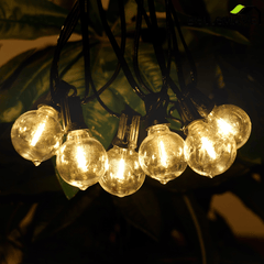 Bellemave® Outdoor String Lights, Plug - in Waterproof Patio Lights with Shatterproof Bulbs, Warm White Outdoor Hanging Light Decor - Bellemave