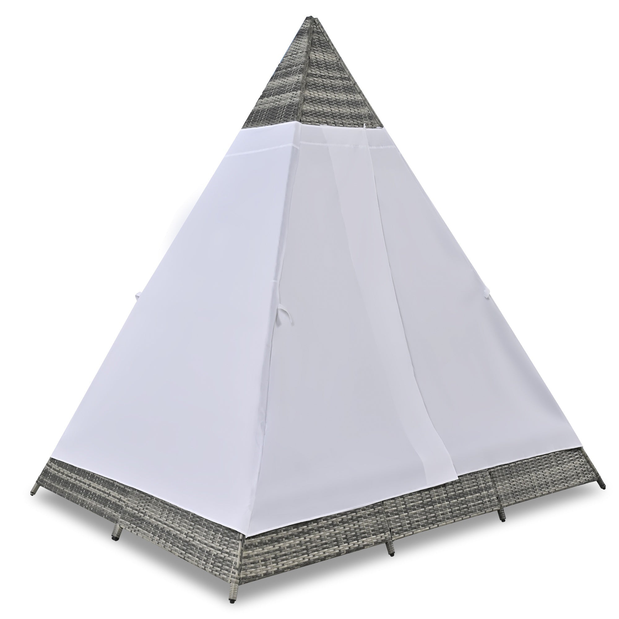 Bellemave® Outdoor Sunbed with Cushions and Colorful Pillows,Tent Shape Wicker Patio Daybed 90.5"" Length Lounge Bed for Patio Lawn Garden Backyard Porch Pool（Gray+Blue ） - Bellemave