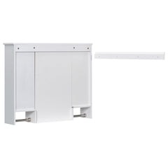 Bellemave® Over The Toilet Bathroom Cabinet with Mirror, Side Cabinet & Towel Bar – Wall Mounted Storage, 35"W x 28.7"H - Bellemave
