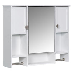 Bellemave® Over The Toilet Bathroom Cabinet with Mirror, Side Cabinet & Towel Bar – Wall Mounted Storage, 35"W x 28.7"H - Bellemave