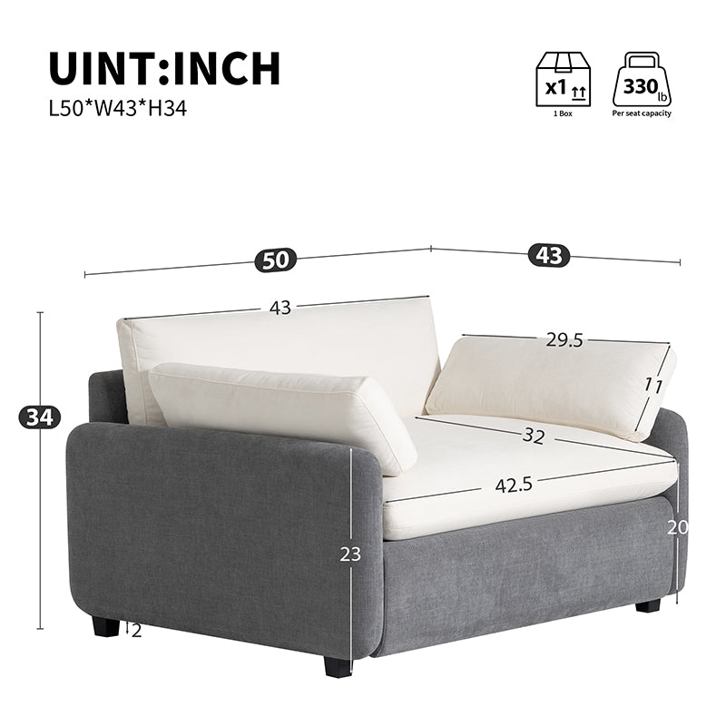 Bellemave® Oversized Chenille Single Sofa Chair with Pillows - Bellemave