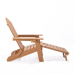 Bellemave® Oversized Folding Adirondack Chair with Pullout Ottoman with Cup Holder - Bellemave