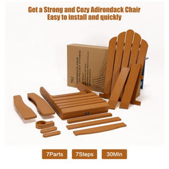 Bellemave® Oversized Folding Adirondack Chair with Pullout Ottoman with Cup Holder - Bellemave