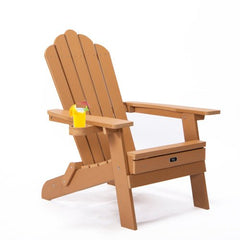 Bellemave® Oversized Folding Adirondack Chair with Pullout Ottoman with Cup Holder - Bellemave