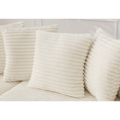 Bellemave® Oversized Two - Piece L Shaped Corduroy Sofa with Armrests and 8 Throw Pillows - Bellemave