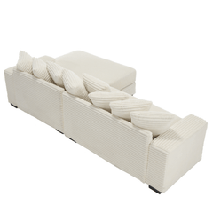 Bellemave® Oversized Two - Piece L Shaped Corduroy Sofa with Armrests and 8 Throw Pillows - Bellemave