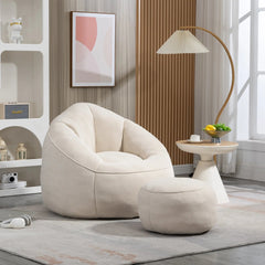 Bellemave® Padded Foam Padding Compressed Bean Bag Sofa Chair With Footrest - Bellemave