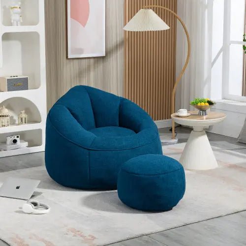 Bellemave® Padded Foam Padding Compressed Bean Bag Sofa Chair With Footrest - Bellemave