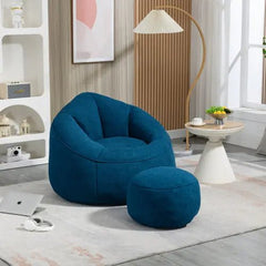 Bellemave® Padded Foam Padding Compressed Bean Bag Sofa Chair With Footrest - Bellemave