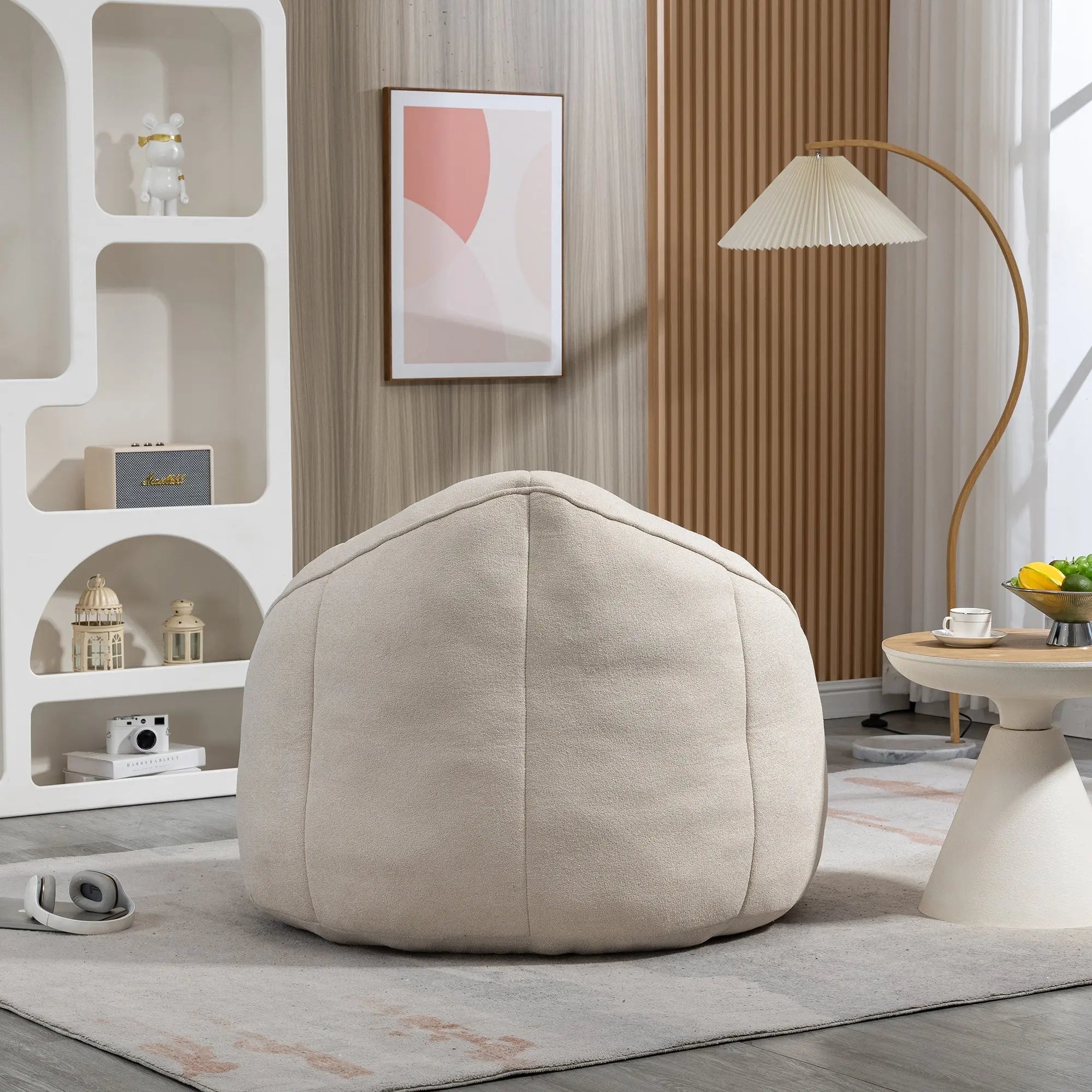 Bellemave® Padded Foam Padding Compressed Bean Bag Sofa Chair With Footrest - Bellemave