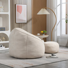 Bellemave® Padded Foam Padding Compressed Bean Bag Sofa Chair With Footrest - Bellemave