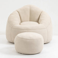 Bellemave® Padded Foam Padding Compressed Bean Bag Sofa Chair With Footrest - Bellemave