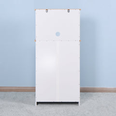 Bellemave® Pantry Cabinet with Framed Glass Doors and Drawer, Wooden,White - Bellemave