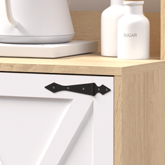 Bellemave® Pantry Cabinet with Framed Glass Doors and Drawer, Wooden,White - Bellemave