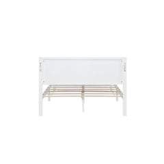 Bellemave® Pinewood Platform Bed Frame with Tall - Panel Headboard & Footboard, Built - in LED Lights - Bellemave