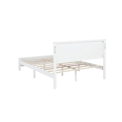 Bellemave® Pinewood Platform Bed Frame with Tall - Panel Headboard & Footboard, Built - in LED Lights - Bellemave