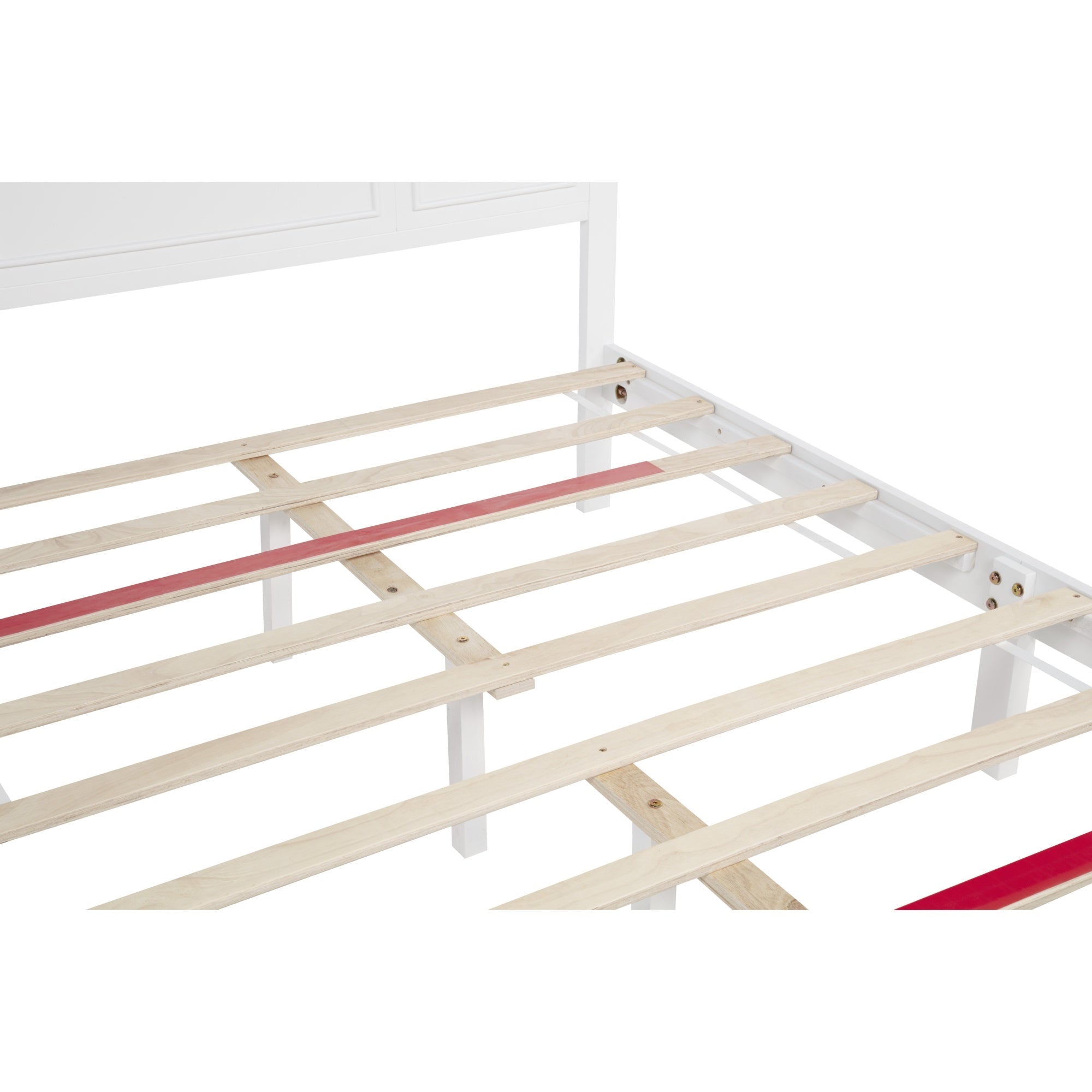 Bellemave® Pinewood Platform Bed Frame with Tall - Panel Headboard & Footboard, Built - in LED Lights - Bellemave
