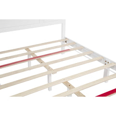 Bellemave® Pinewood Platform Bed Frame with Tall - Panel Headboard & Footboard, Built - in LED Lights - Bellemave