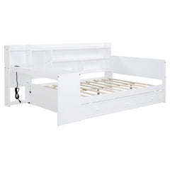 Bellemave® Pinewood U - Shaped Captain Daybed with Desk, Storage Drawers & USB Headboard - Bellemave