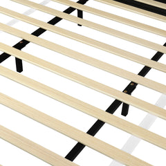 Bellemave® Platform Bed, Boucle Fabric Headborad & Bed Frame, Upholstered Curve - Shaped Design Headboard, Wood Bedpost & Slat, Modern Design Bed Set - Bellemave