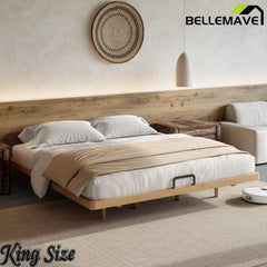 Bellemave® Platform Bed Frame, Solid Bamboo Floating Bed with Wood Slats Support for Bedroom, Guest Rooms, Apartments - Bellemave