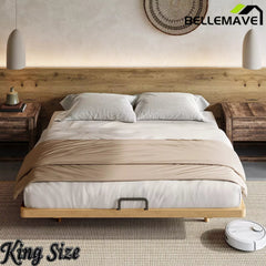 Bellemave® Platform Bed Frame, Solid Bamboo Floating Bed with Wood Slats Support for Bedroom, Guest Rooms, Apartments - Bellemave