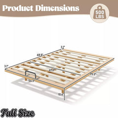 Bellemave® Platform Bed Frame, Solid Bamboo Floating Bed with Wood Slats Support for Bedroom, Guest Rooms, Apartments - Bellemave