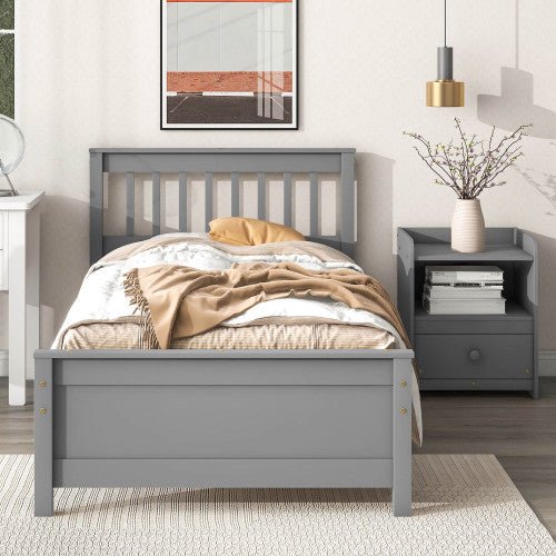 Bellemave® Platform Bed with a Nightstand,Headboard and Footboard - Bellemave
