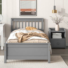 Bellemave® Platform Bed with a Nightstand,Headboard and Footboard - Bellemave