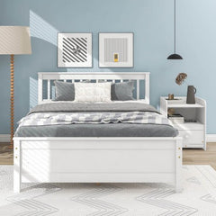 Bellemave® Platform Bed with a Nightstand,Headboard and Footboard - Bellemave