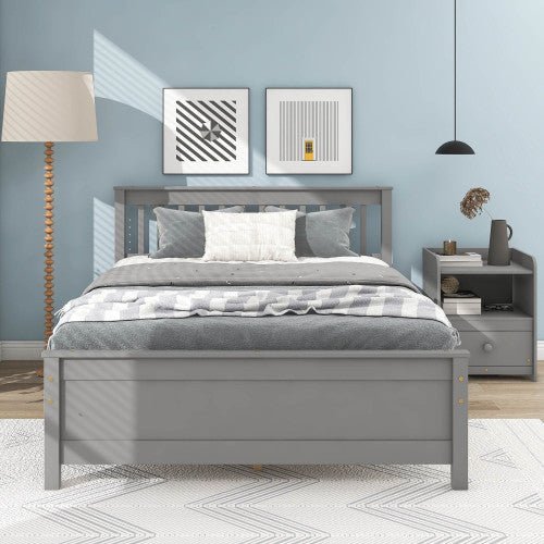 Bellemave® Platform Bed with a Nightstand,Headboard and Footboard - Bellemave