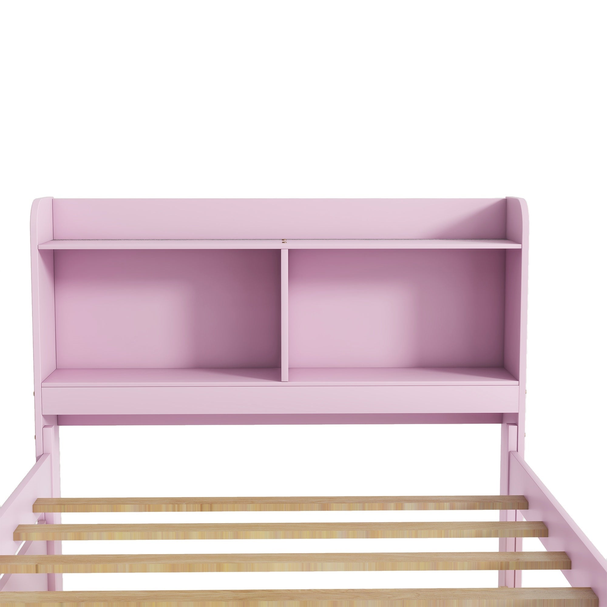 Bellemave® Platform Bed with Bookcase and Trundle, Wood Captains Bed Frame with Storage Headboard for Kids, Teens & Adults - Bellemave