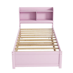 Bellemave® Platform Bed with Bookcase and Trundle, Wood Captains Bed Frame with Storage Headboard for Kids, Teens & Adults - Bellemave