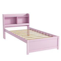 Bellemave® Platform Bed with Bookcase and Trundle, Wood Captains Bed Frame with Storage Headboard for Kids, Teens & Adults - Bellemave