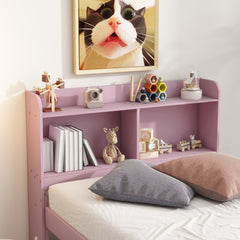 Bellemave® Platform Bed with Bookcase and Trundle, Wood Captains Bed Frame with Storage Headboard for Kids, Teens & Adults - Bellemave