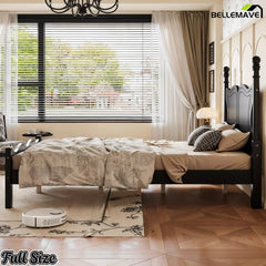 Black Full size butterfly platform bed styled in a bedroom