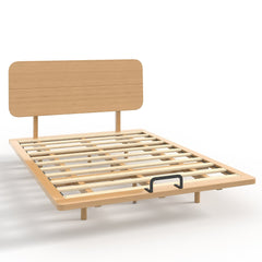 Bellemave® Platform Bed with Headboard & Charging Station, Bamboo Mid - Century Bed Frame - Bellemave