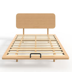 Bellemave® Platform Bed with Headboard & Charging Station, Bamboo Mid - Century Bed Frame - Bellemave