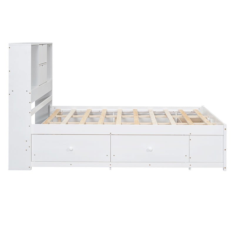 Bellemave® Platform Bed with Storage Headboard and 8 Drawers - Bellemave