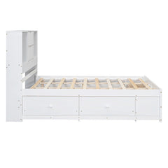 Bellemave® Platform Bed with Storage Headboard and 8 Drawers - Bellemave