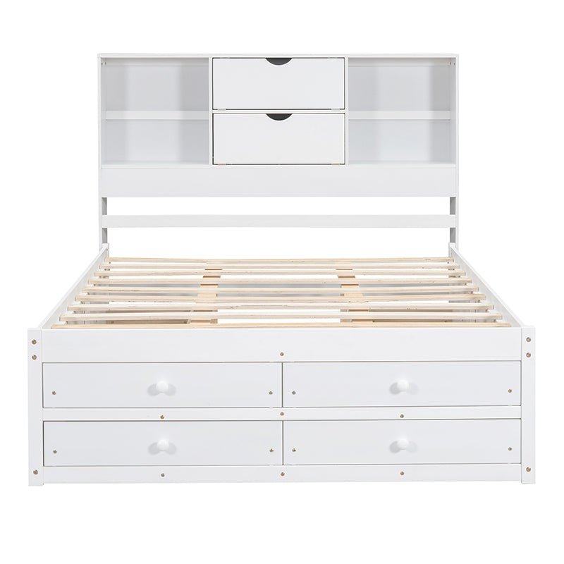 Bellemave® Platform Bed with Storage Headboard and 8 Drawers - Bellemave