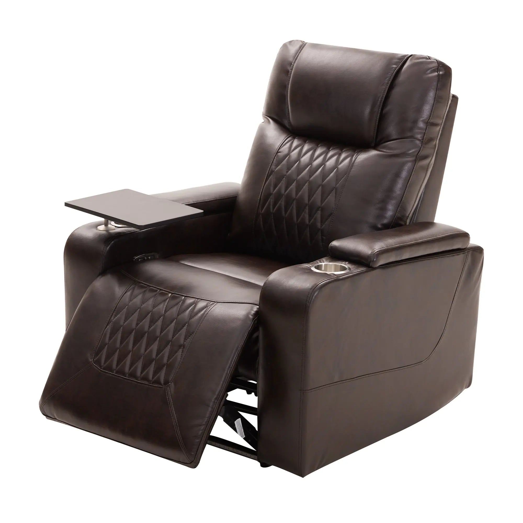 Bellemave® Power Motion Recliner with USB Charging Port and Hidden Arm Storage,2 Cup Holders and 360° Swivel Tray Table - Bellemave