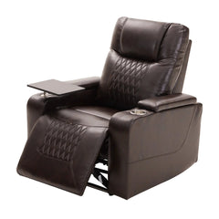 Bellemave® Power Motion Recliner with USB Charging Port and Hidden Arm Storage,2 Cup Holders and 360° Swivel Tray Table - Bellemave