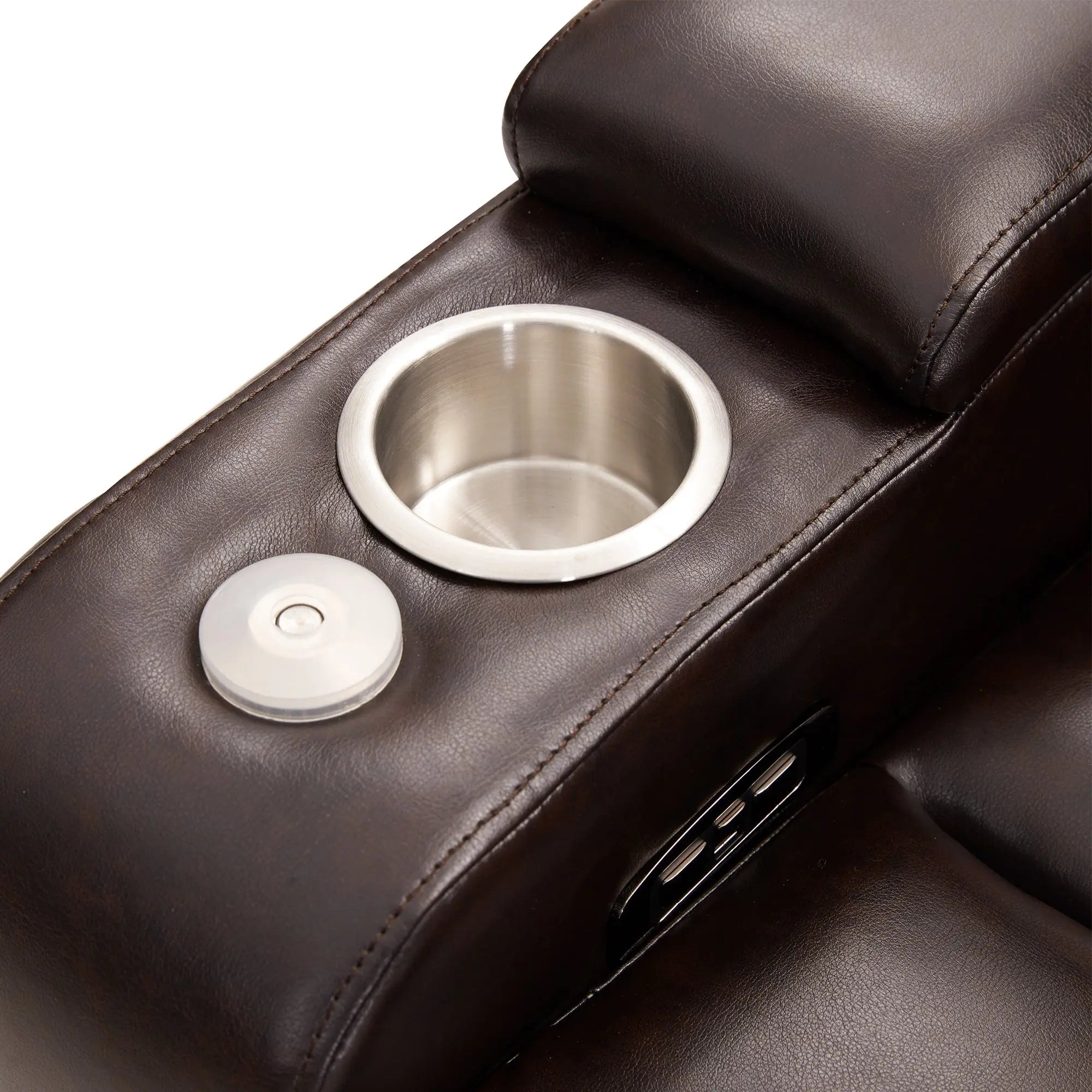 Bellemave® Power Motion Recliner with USB Charging Port and Hidden Arm Storage,2 Cup Holders and 360° Swivel Tray Table - Bellemave