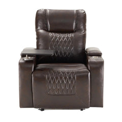 Bellemave® Power Motion Recliner with USB Charging Port and Hidden Arm Storage,2 Cup Holders and 360° Swivel Tray Table - Bellemave