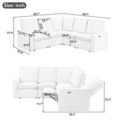 Bellemave® Power Recliner Chair Home Theater Seating Soft Chair with USB Port - Bellemave