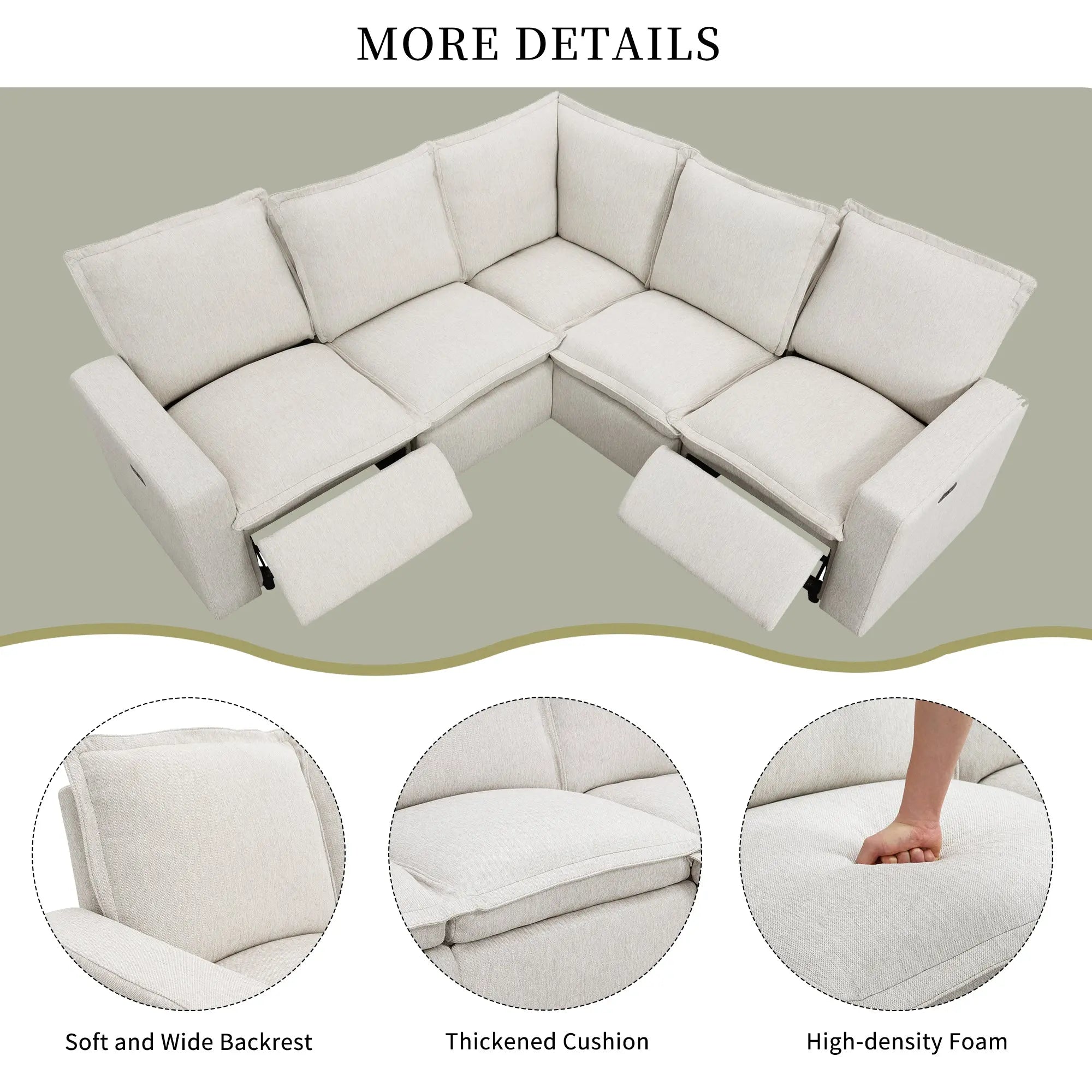 Bellemave® Power Recliner Chair Home Theater Seating Soft Chair with USB Port - Bellemave